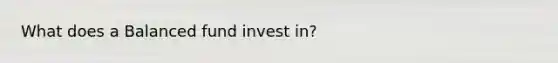 What does a Balanced fund invest in?