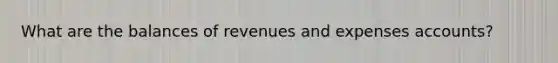 What are the balances of revenues and expenses accounts?