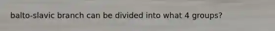 balto-slavic branch can be divided into what 4 groups?