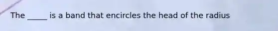 The _____ is a band that encircles the head of the radius