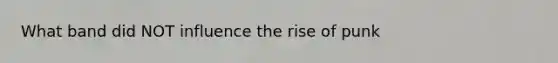 What band did NOT influence the rise of punk