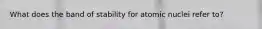 What does the band of stability for atomic nuclei refer to?