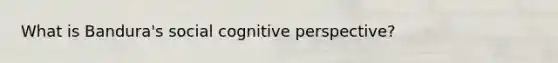 What is Bandura's social cognitive perspective?