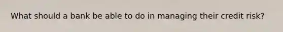 What should a bank be able to do in managing their credit risk?