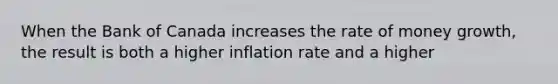 When the Bank of Canada increases the rate of money growth, the result is both a higher inflation rate and a higher