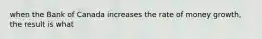 when the Bank of Canada increases the rate of money growth, the result is what