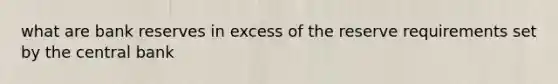 what are bank reserves in excess of the reserve requirements set by the central bank