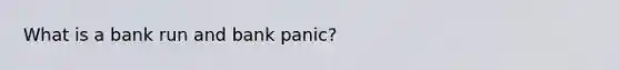 What is a bank run and bank panic?