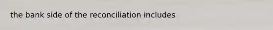 the bank side of the reconciliation includes