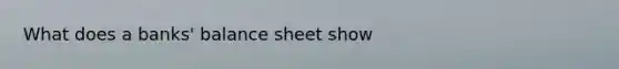 What does a banks' balance sheet show