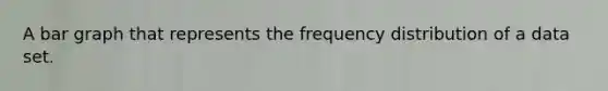 A bar graph that represents the frequency distribution of a data set.