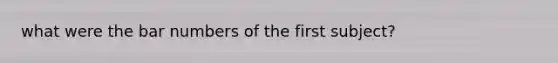 what were the bar numbers of the first subject?