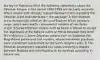 Barkey on Tolerance All of the following statements about the Ottoman Empire in the period 1450-1750 are factually accurate. Which would most strongly support Barkey's claim regarding the Ottoman state and toleration in the passage? A The Ottoman army increasingly relied on the contributions of the Janissary corps, which was mostly composed of soldiers of non-Turkic origin. B Some Ottoman sultans such as Selim I refused to accept the legitimacy of the Safavid rulers of Persia because they were Shi'a Muslims. C Some Ottoman sultans such as Suleiman the Magnificent patronized Sufi mystics, whose heterodox practices were sometimes condemned by the Sunni religious elite. D The Ottoman government required any cases involving a dispute between Muslims and non-Muslims to be resolved according to Islamic law.