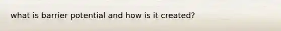 what is barrier potential and how is it created?