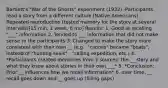 Bartlett's "War of the Ghosts" experiment (1932) -Participants read a story from a different culture (Native Americans) -Repeated reproduction (tested memory for the story at several intervals)[15 min, 1 week, 6 mo] Results: 1. Good at recalling "___" information 2. Tended to ___ information that did not make sense to the participants 3. Changed to make the story more consistent with their own __ (e.g., "canoes" became "boats"; instead of "hunting seals" - "sailing expedition, etc.) 4. *Participants created memories from 2 sources: the __ story and what they knew about stories in their own ___* 5. *Conclusion: Prior __ influences how we recall information* 6. over time, __ recall goes down and __ goes up (filling gaps)