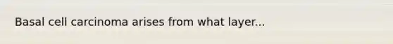 Basal cell carcinoma arises from what layer...