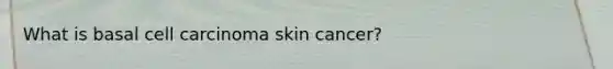 What is basal cell carcinoma skin cancer?