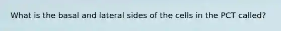 What is the basal and lateral sides of the cells in the PCT called?