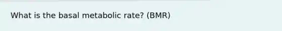 What is the basal metabolic rate? (BMR)