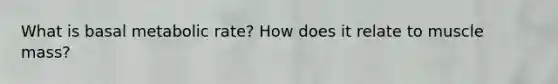 What is basal metabolic rate? How does it relate to muscle mass?