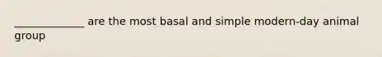 _____________ are the most basal and simple modern-day animal group