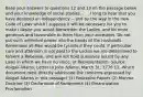 Base your answers to questions 12 and 13 on the passage below and your knowledge of social studies. . . . I long to hear that you have declared an independency -- and by the way in the new Code of Laws which I suppose it will be necessary for you to make I desire you would Remember the Ladies, and be more generous and favourable to them than your ancestors. Do not put such unlimited power into the hands of the Husbands. Remember all Men would be tyrants if they could. If perticuliar care and attention is not paid to the Ladies we are determined to foment a Rebellion, and will not hold ourselves bound by any Laws in which we have no voice, or Representation. Source: Abigail Adams, Letter to John Adams, March 31, 1776 12. Which document most directly addressed the concerns expressed by Abigail Adams in this passage? (1) Federalist Papers (2) Monroe Doctrine (3) Declaration of Sentiments (4) Emancipation Proclamation