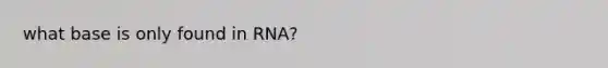 what base is only found in RNA?