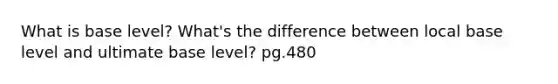 What is base level? What's the difference between local base level and ultimate base level? pg.480