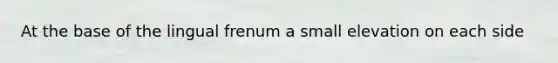 At the base of the lingual frenum a small elevation on each side