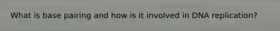 What is base pairing and how is it involved in DNA replication?