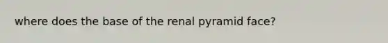 where does the base of the renal pyramid face?