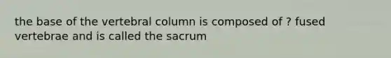 the base of the vertebral column is composed of ? fused vertebrae and is called the sacrum