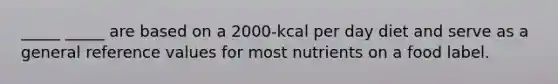 _____ _____ are based on a 2000-kcal per day diet and serve as a general reference values for most nutrients on a food label.