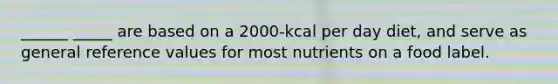 ______ _____ are based on a 2000-kcal per day diet, and serve as general reference values for most nutrients on a food label.