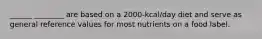 ______ ________ are based on a 2000-kcal/day diet and serve as general reference values for most nutrients on a food label.