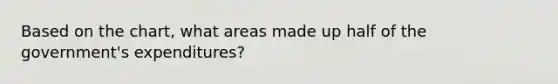 Based on the chart, what areas made up half of the government's expenditures?
