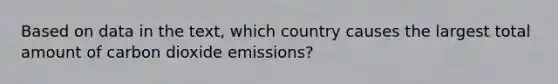 Based on data in the text, which country causes the largest total amount of carbon dioxide emissions?