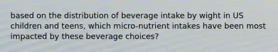 based on the distribution of beverage intake by wight in US children and teens, which micro-nutrient intakes have been most impacted by these beverage choices?