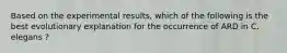 Based on the experimental results, which of the following is the best evolutionary explanation for the occurrence of ARD in C. elegans ?