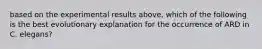 based on the experimental results above, which of the following is the best evolutionary explanation for the occurrence of ARD in C. elegans?