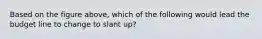 Based on the figure above, which of the following would lead the budget line to change to slant up?