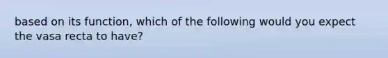 based on its function, which of the following would you expect the vasa recta to have?