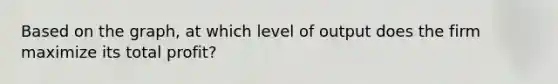 Based on the graph, at which level of output does the firm maximize its total profit?