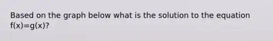 Based on the graph below what is the solution to the equation f(x)=g(x)?