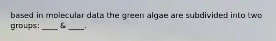 based in molecular data the green algae are subdivided into two groups: ____ & ____.