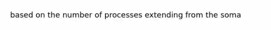 based on the number of processes extending from the soma