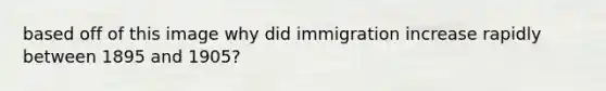 based off of this image why did immigration increase rapidly between 1895 and 1905?