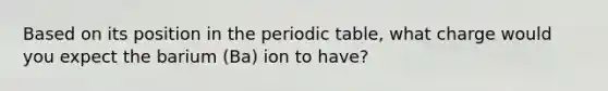 Based on its position in the periodic table, what charge would you expect the barium (Ba) ion to have?