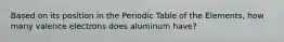 Based on its position in the Periodic Table of the Elements, how many valence electrons does aluminum have?