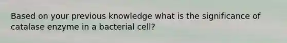 Based on your previous knowledge what is the significance of catalase enzyme in a bacterial cell?